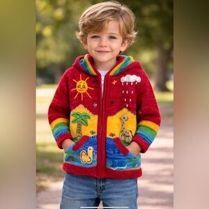 American South Side Colorful Children's Knit Sweater with Fun Designs unisex